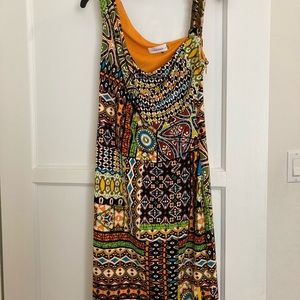 Calvin Klein Polynesian exotic, sexy dress